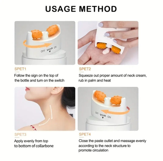 1pcs collagen & Bee venom firming neck massage roller, hydrating firming lifting tightening cream