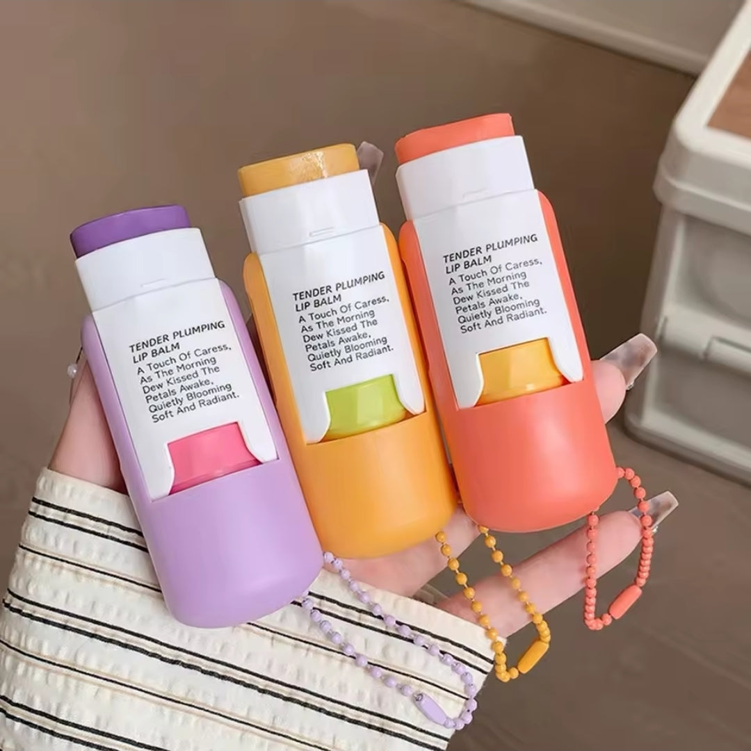 Gege bear large capacity lip balm keychain hydrating moisturizing lip care lipstick base