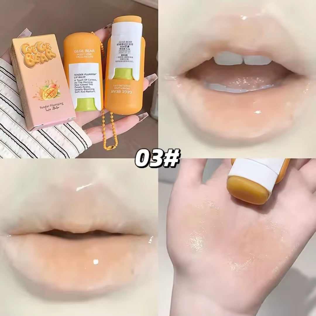 Gege bear large capacity lip balm keychain hydrating moisturizing lip care lipstick base