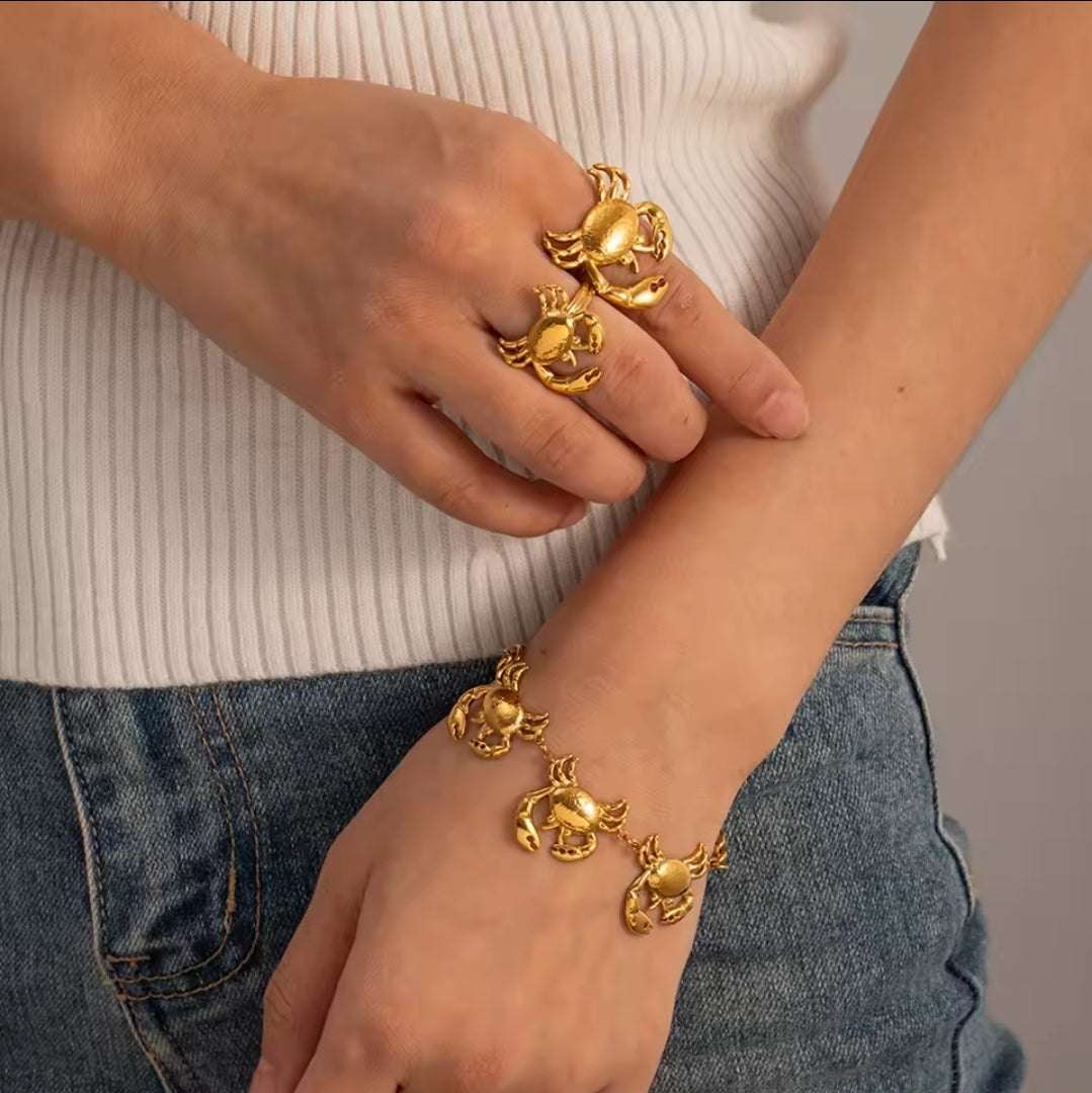 Boho style Crab Charm Bracelet beachwear jewelry accessories