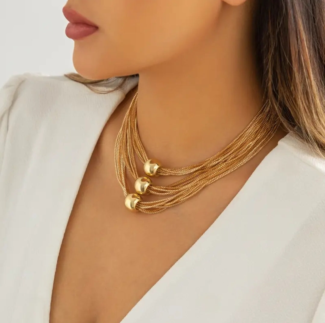 Multilayer ball chain necklace jewelry fashion accessories