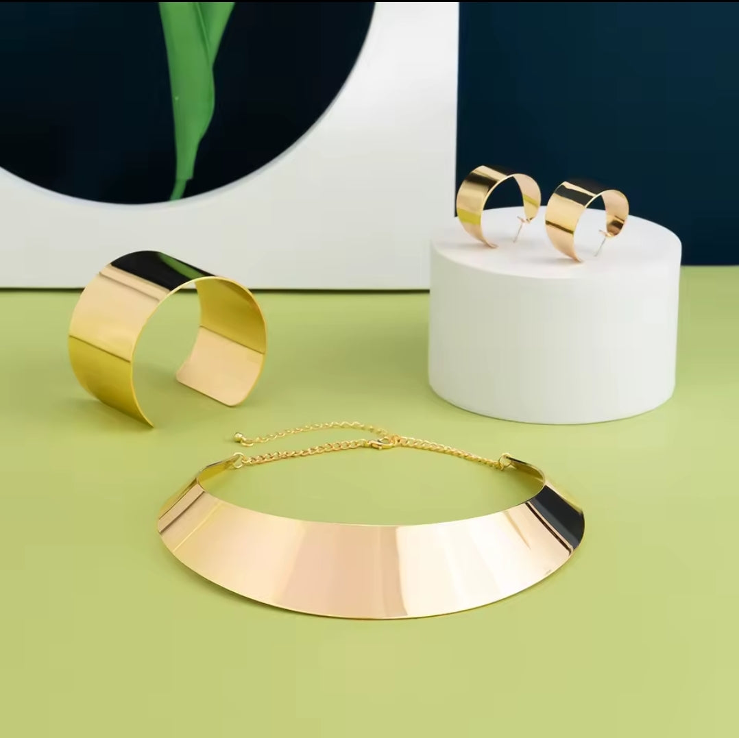 Statement gold necklace jewelry