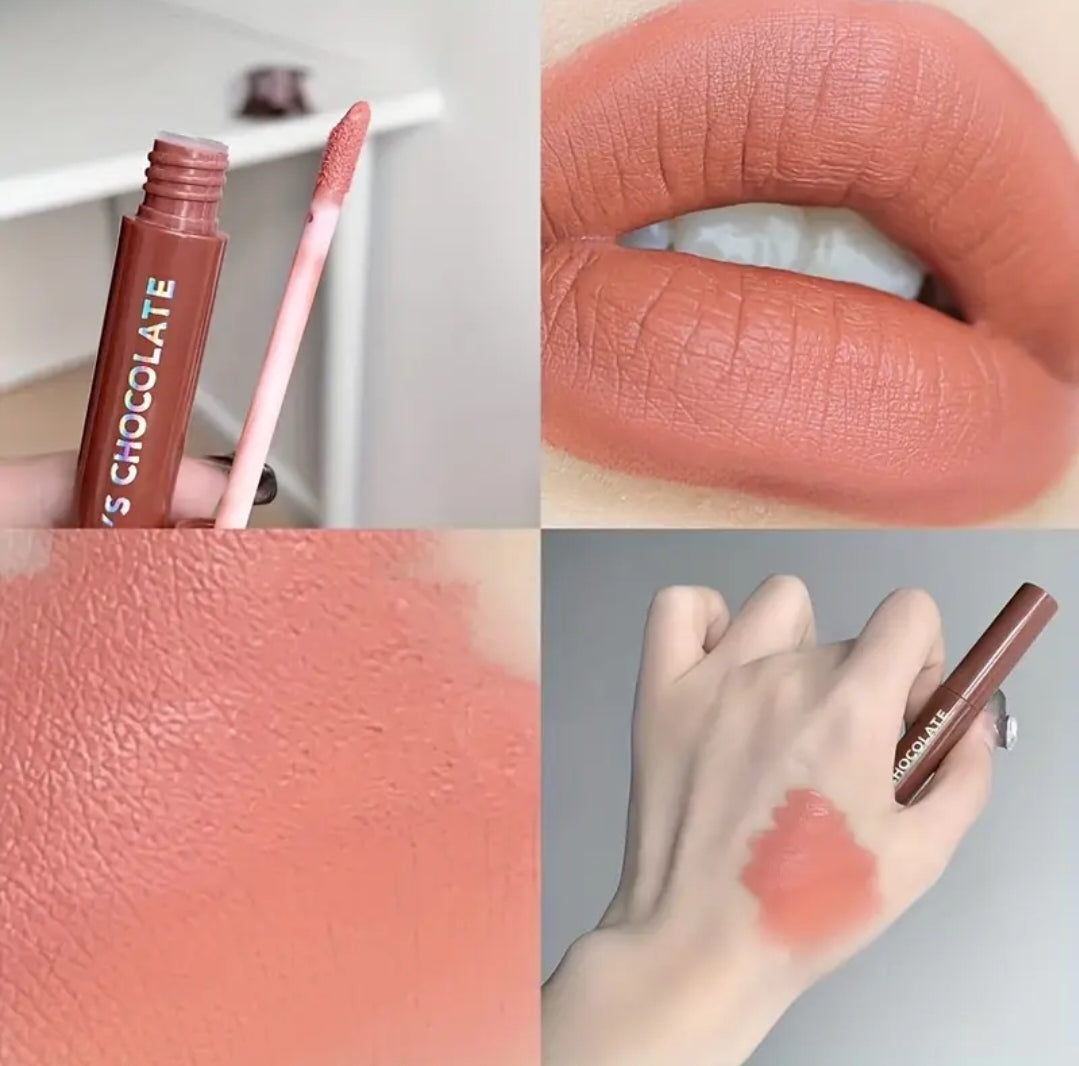 Chocolate Lips Glaze Lipstick Brown Color Set