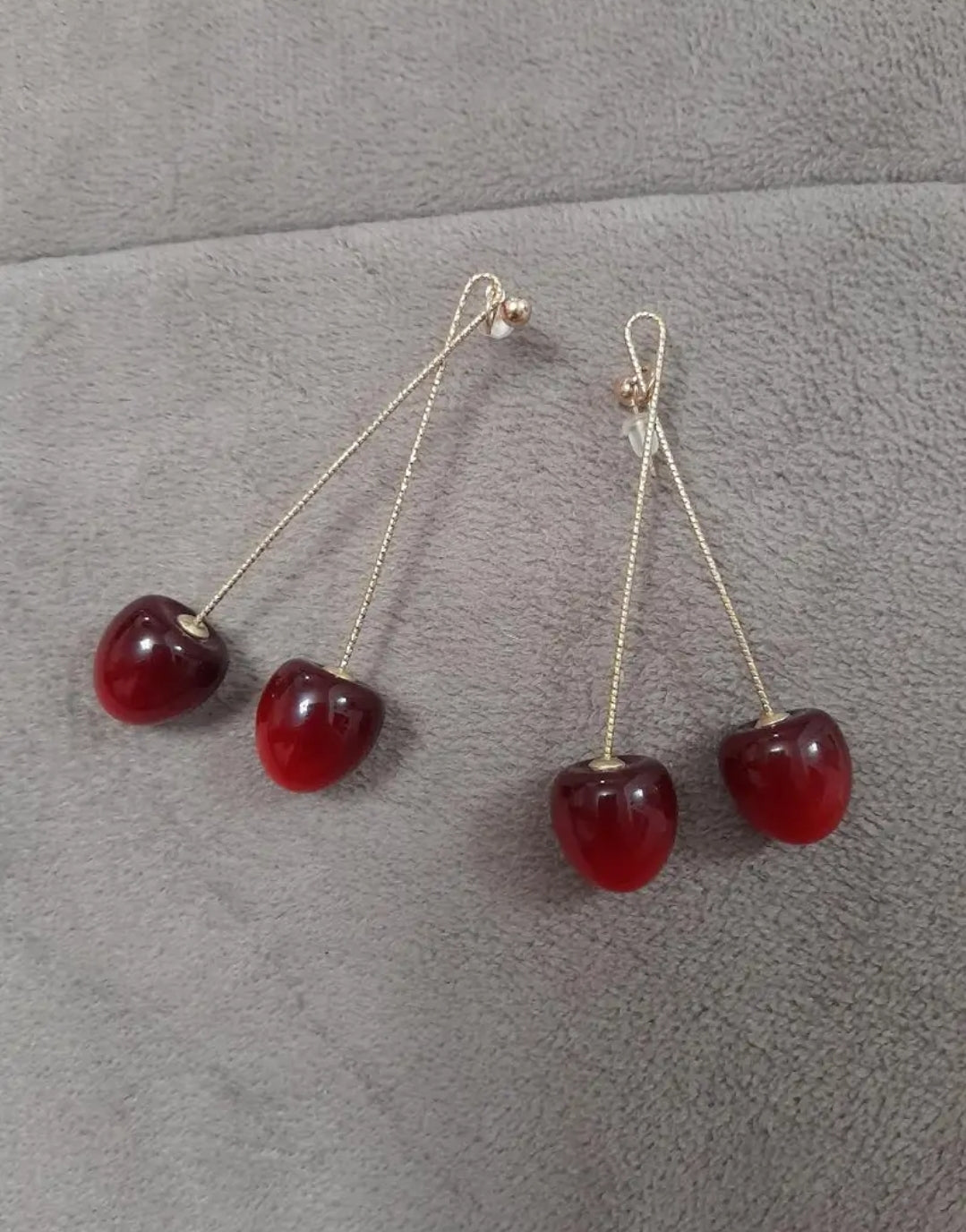Double Cherry Dangle Earrings Fashion Jewelry Gifts Accessories