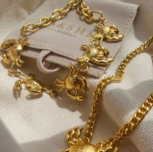 Boho style Crab Charm Bracelet beachwear jewelry accessories