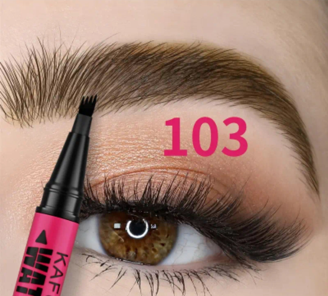 4 prong Eyebrow Pen Waterproof sweatproof long lasting natural hair strokes cejas