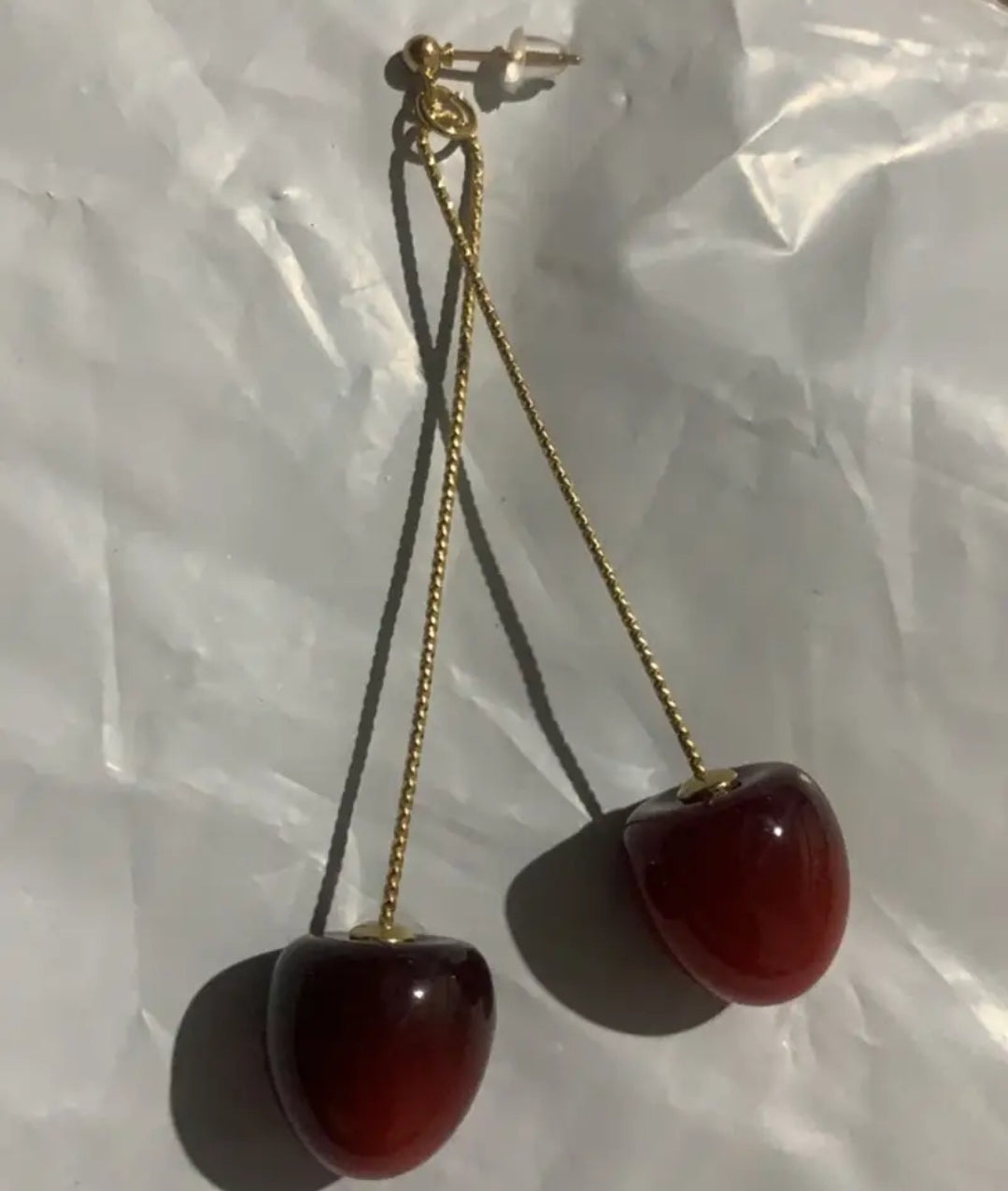 Double Cherry Dangle Earrings Fashion Jewelry Gifts Accessories
