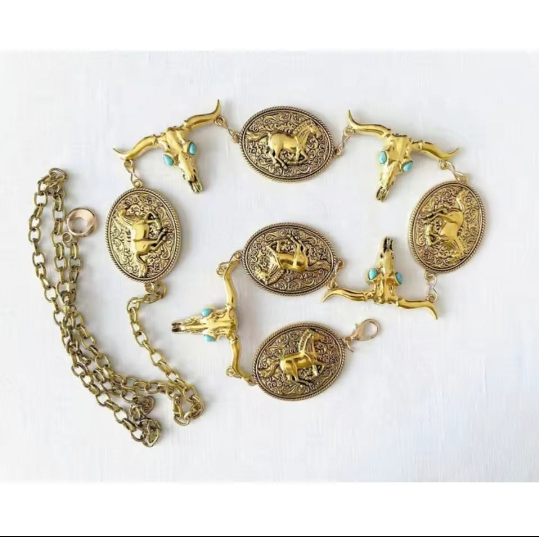Cowboy Chain Belt Rodeo accessories jewelry gifts