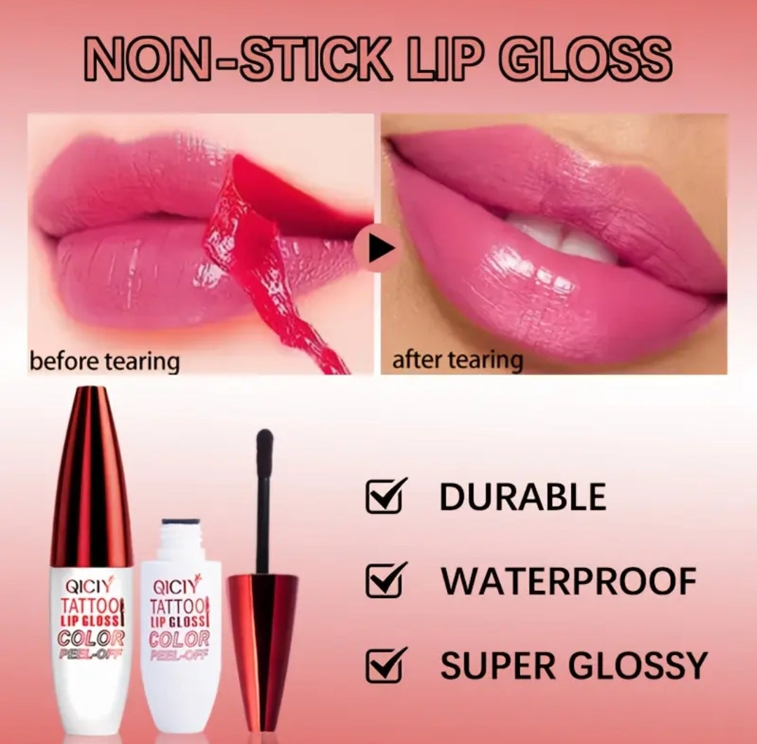 Tattoo Lip Gloss Tint Long Lasting Lip Stain Tattoo Peel Off