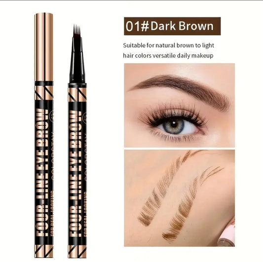 4 prong eyebrow pen waterproof sweatproof long lasting natural hair strokes cejas