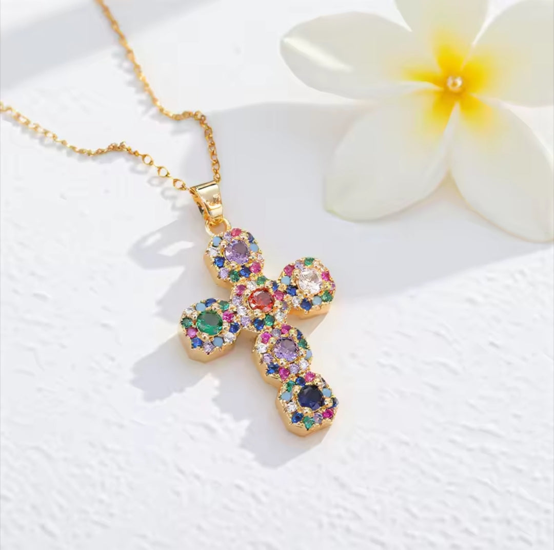 Rhinestone Cross necklace fashion jewelry accessories