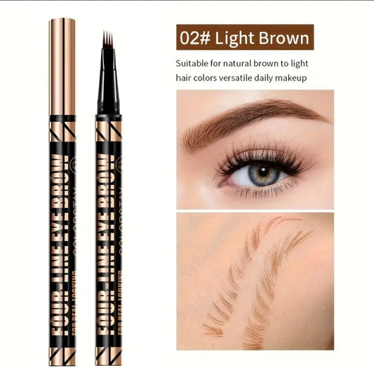 4 prong eyebrow pen waterproof sweatproof long lasting natural hair strokes cejas