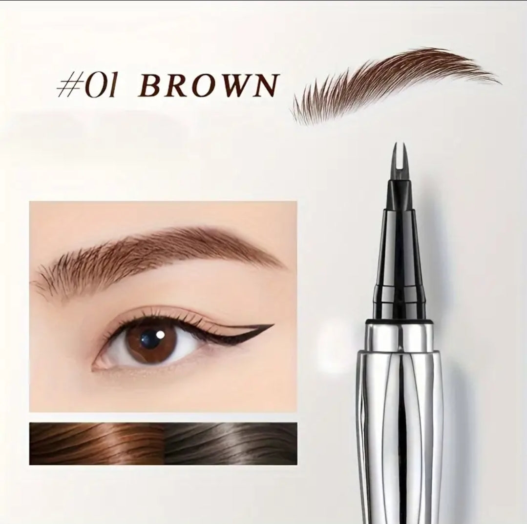 2 fork nib eyebrow pen waterproof sweatproof long lasting natural hair strokes cejas