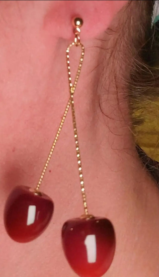 Double Cherry Dangle Earrings Fashion Jewelry Gifts Accessories