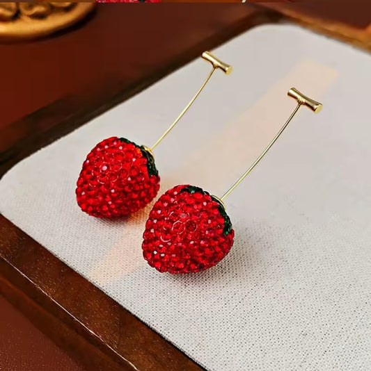 Strawberry Dangle Earrings women jewelry