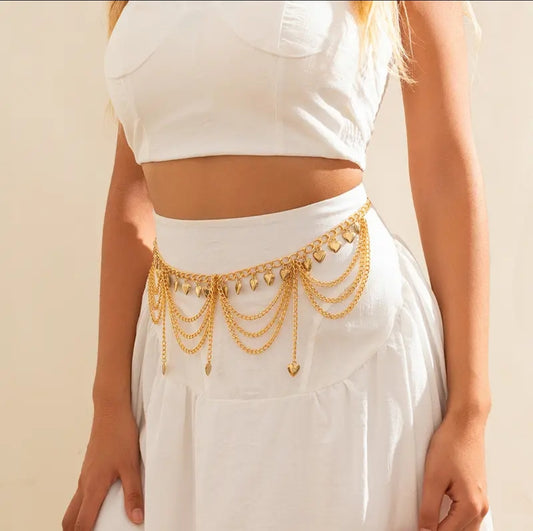 Boho multi-layer tassel waist chain belt beachwear jewelry
