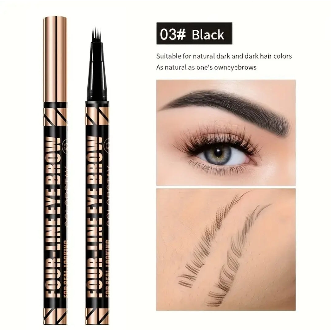 4 prong eyebrow pen waterproof sweatproof long lasting natural hair strokes cejas