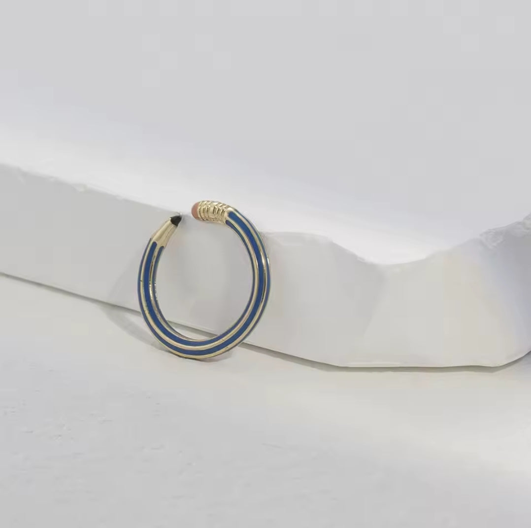 pencil inspired mini ring knuckle cuff