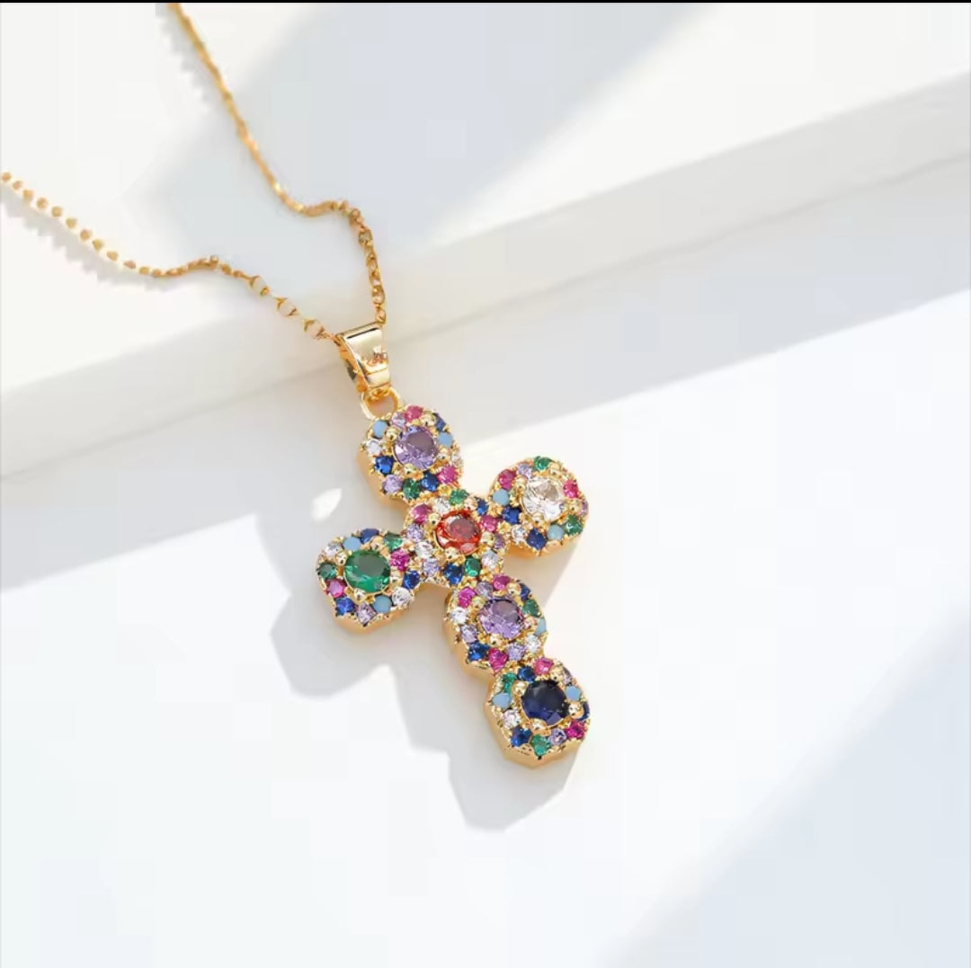 Rhinestone Cross necklace fashion jewelry accessories
