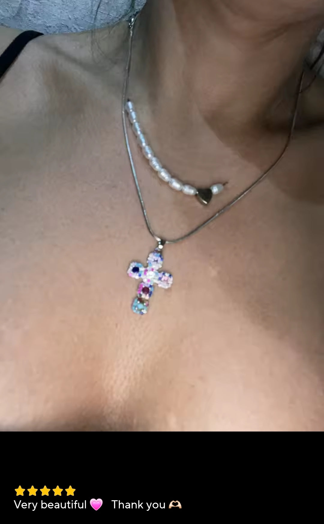 Rhinestone Cross necklace fashion jewelry accessories