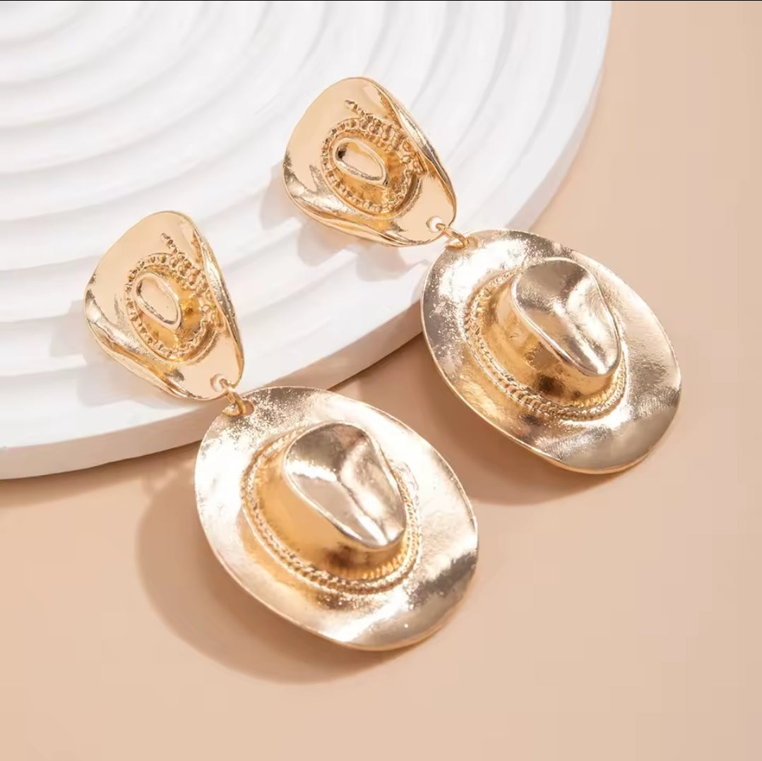 Retro Cowboy Hat Earrings Rodeo Accessories Jewelry
