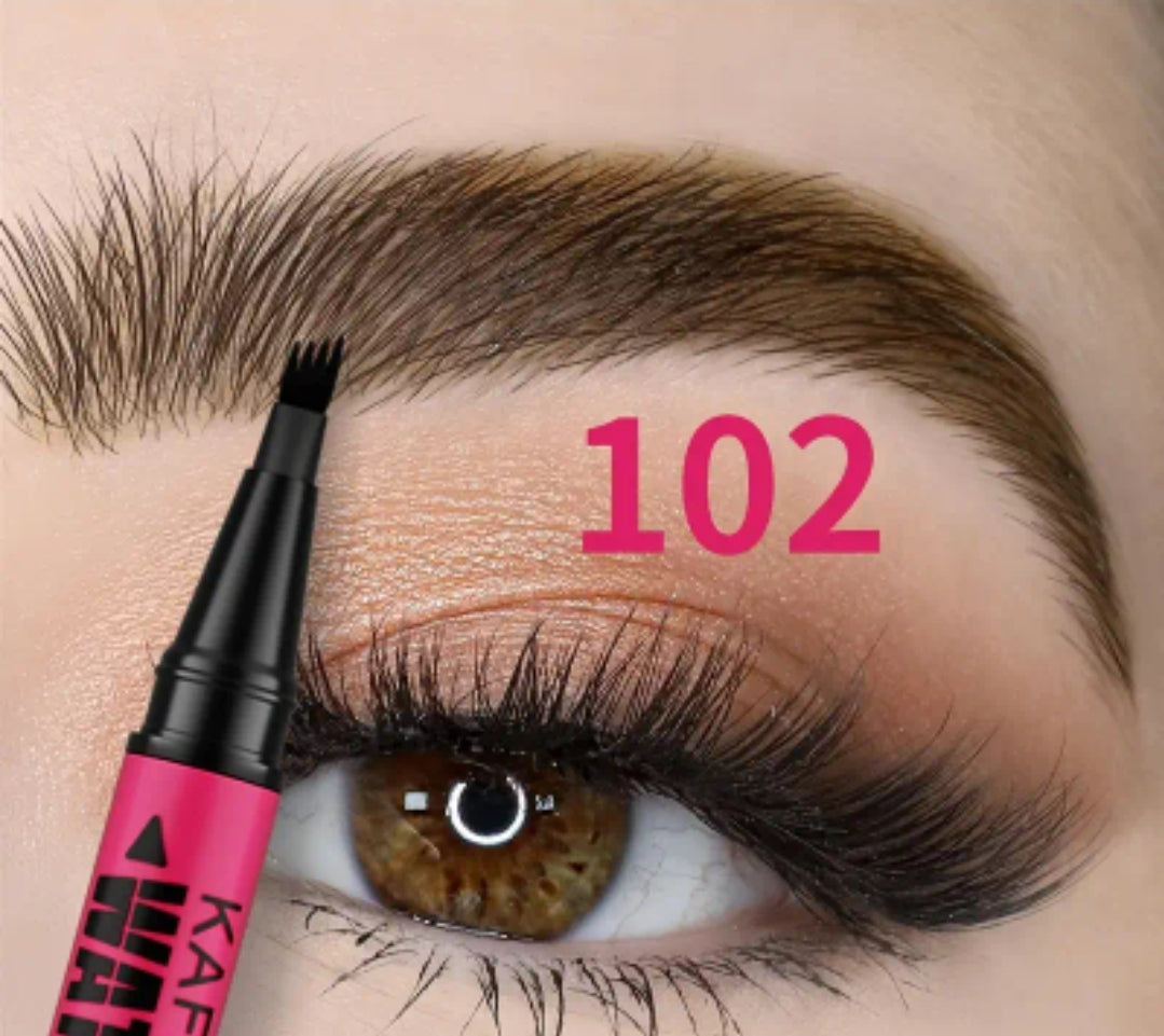 4 prong Eyebrow Pen Waterproof sweatproof long lasting natural hair strokes cejas
