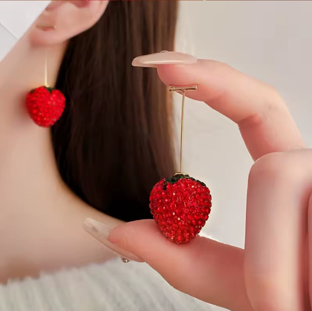 Strawberry Dangle Earrings women jewelry