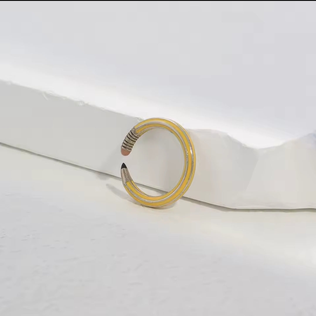pencil inspired mini ring knuckle cuff