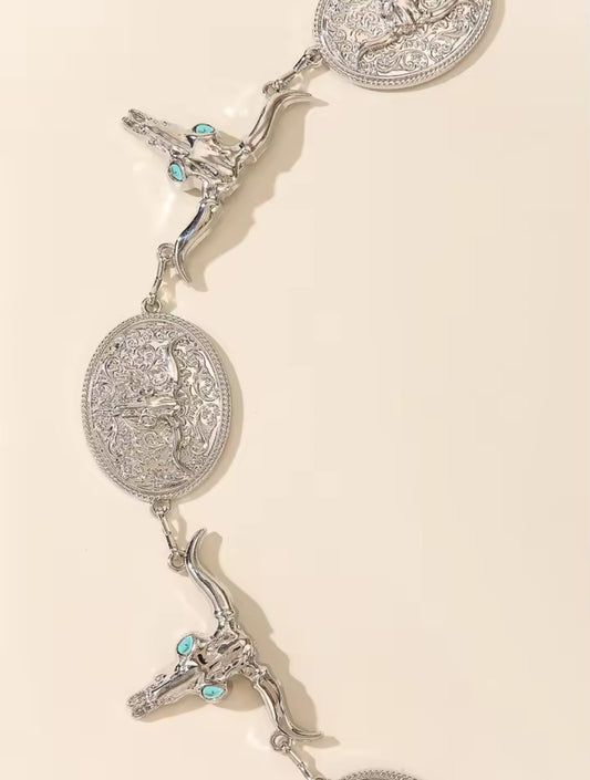 Cowboy Bullhead Chain Belt Rodeo accessories jewelry gifts