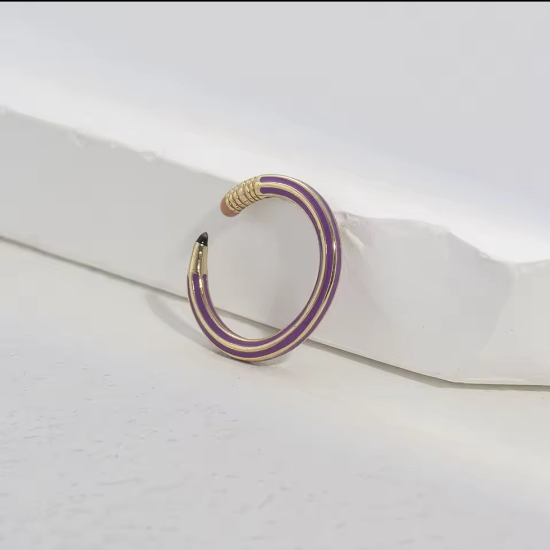 pencil inspired mini ring knuckle cuff