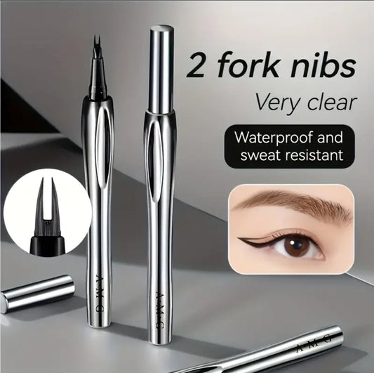 2 fork nib eyebrow pen waterproof sweatproof long lasting natural hair strokes cejas