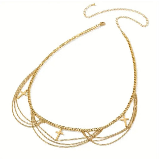 Boho Chain Cross Waist Chain Belt jewelry Accessories