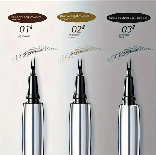 2 fork nib eyebrow pen waterproof sweatproof long lasting natural hair strokes cejas