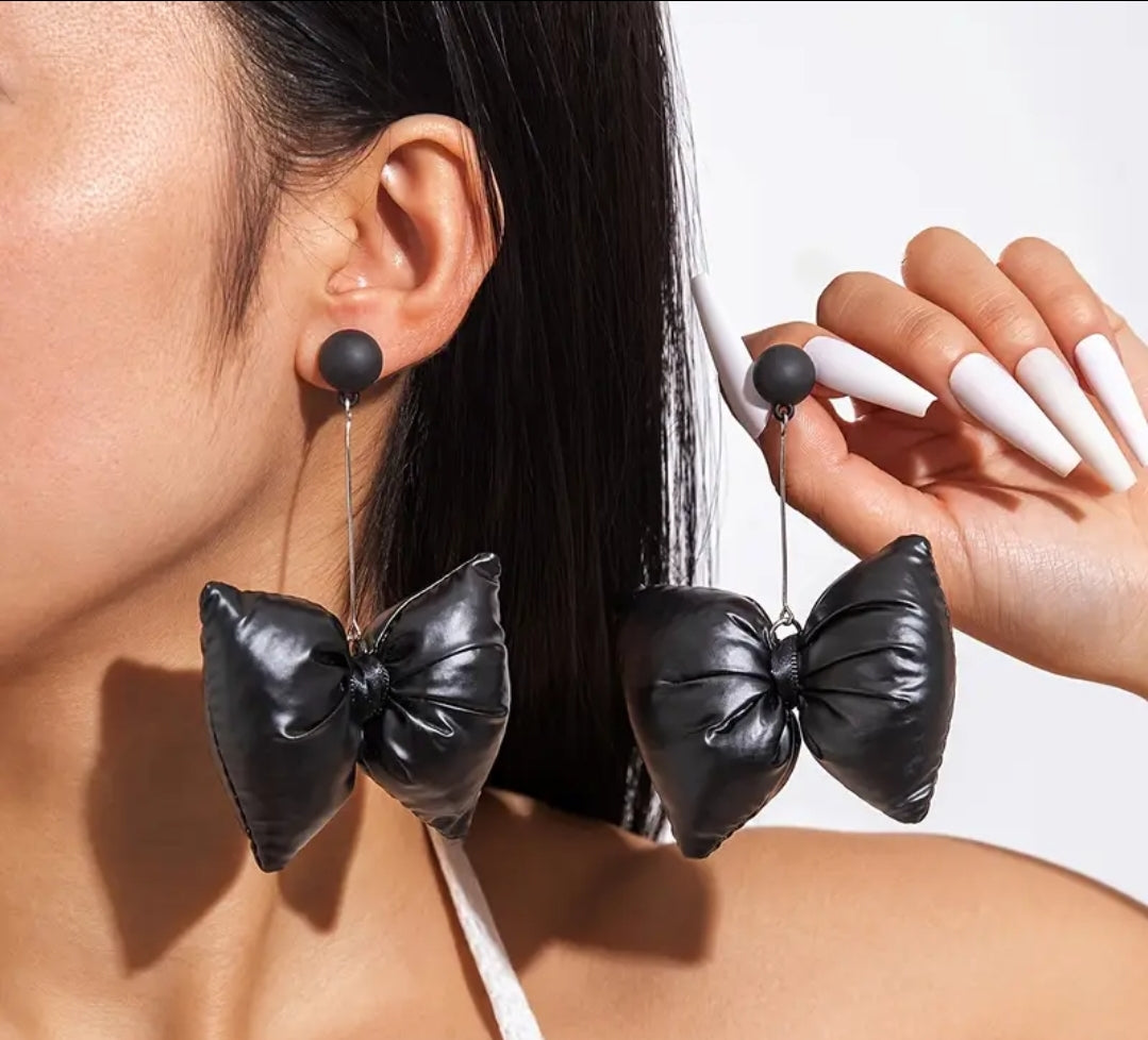 Retro Fashion Black Bow Earrings Jewelry Accessories Gifts
