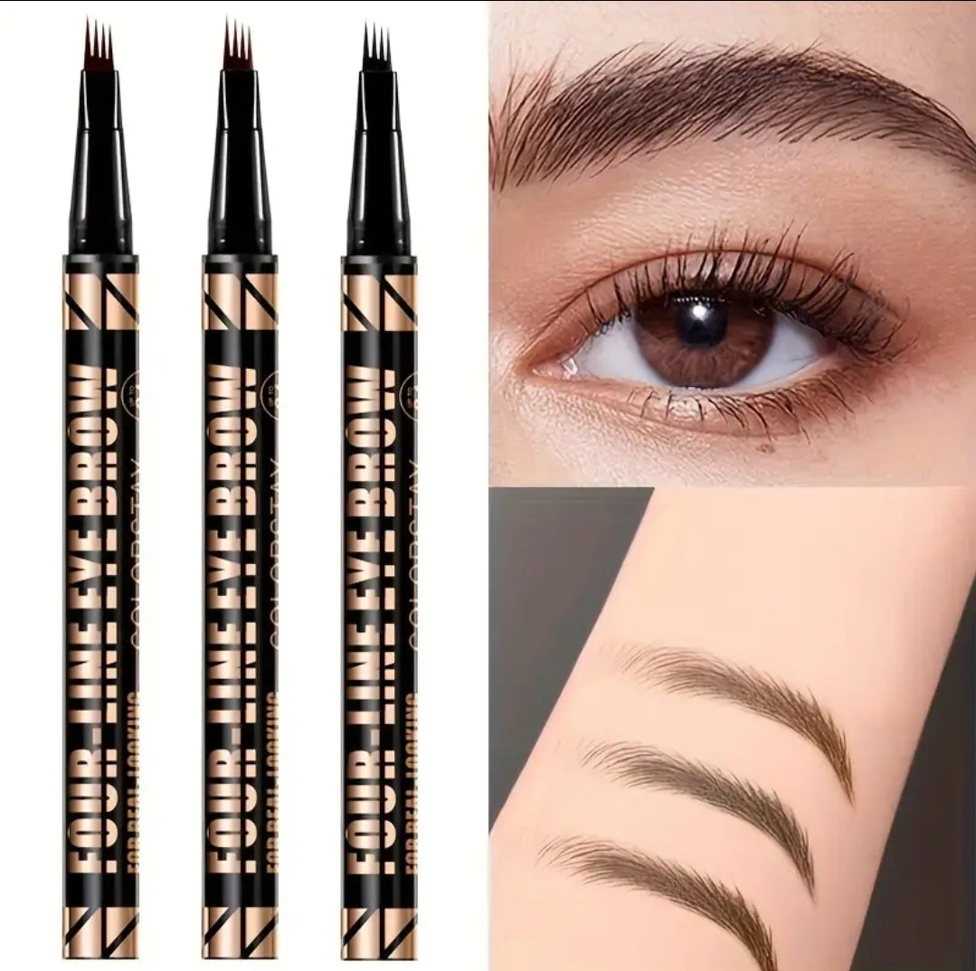 4 prong eyebrow pen waterproof sweatproof long lasting natural hair strokes cejas