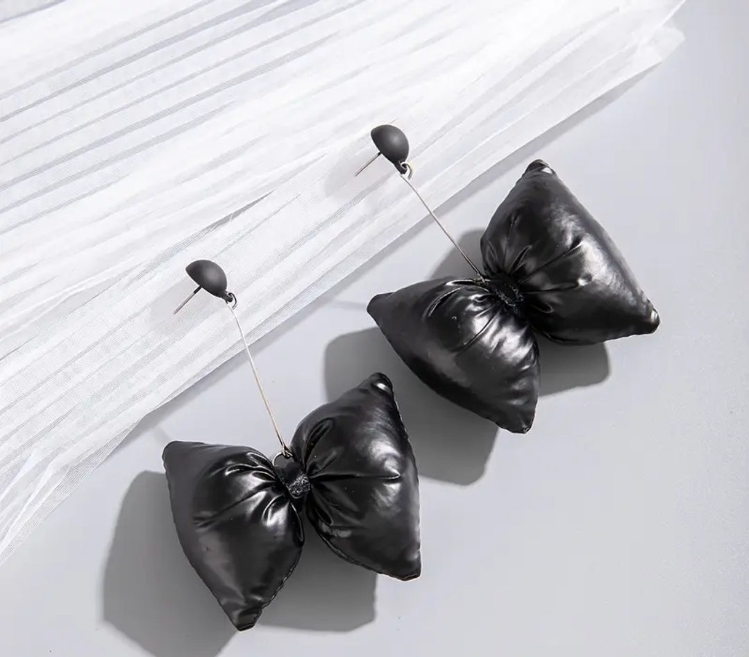 Retro Fashion Black Bow Earrings Jewelry Accessories Gifts