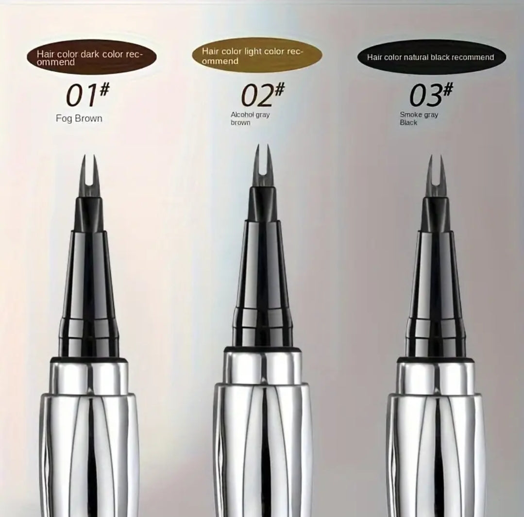 2 fork nib eyebrow pen waterproof sweatproof long lasting natural hair strokes cejas