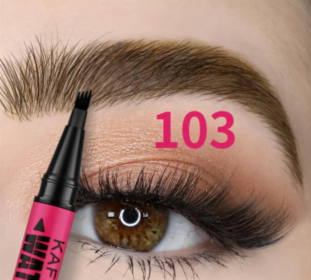 4 prong Eyebrow Pen Waterproof sweatproof long lasting natural hair strokes cejas