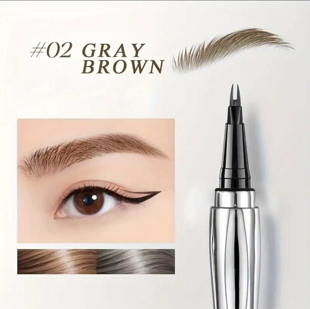 2 fork nib eyebrow pen waterproof sweatproof long lasting natural hair strokes cejas