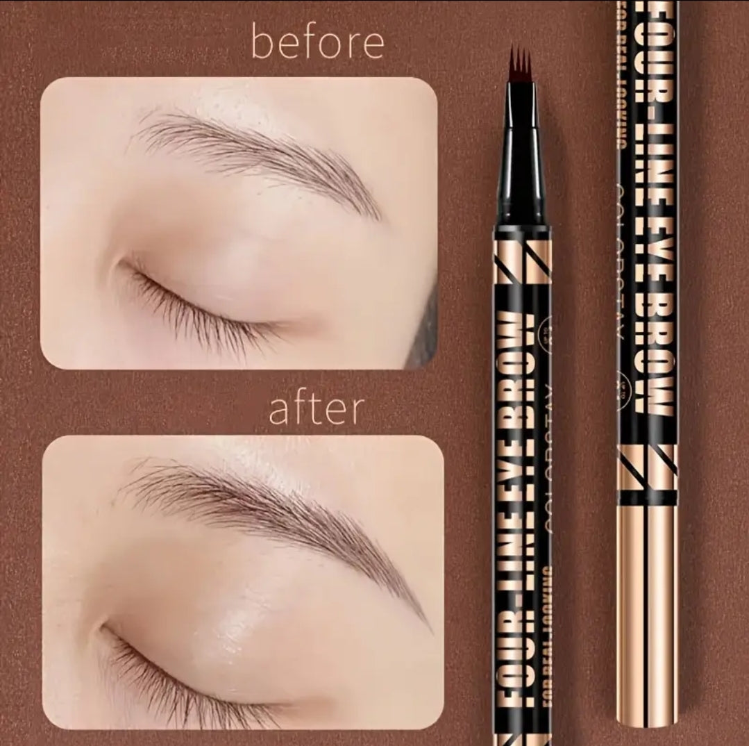 4 prong eyebrow pen waterproof sweatproof long lasting natural hair strokes cejas