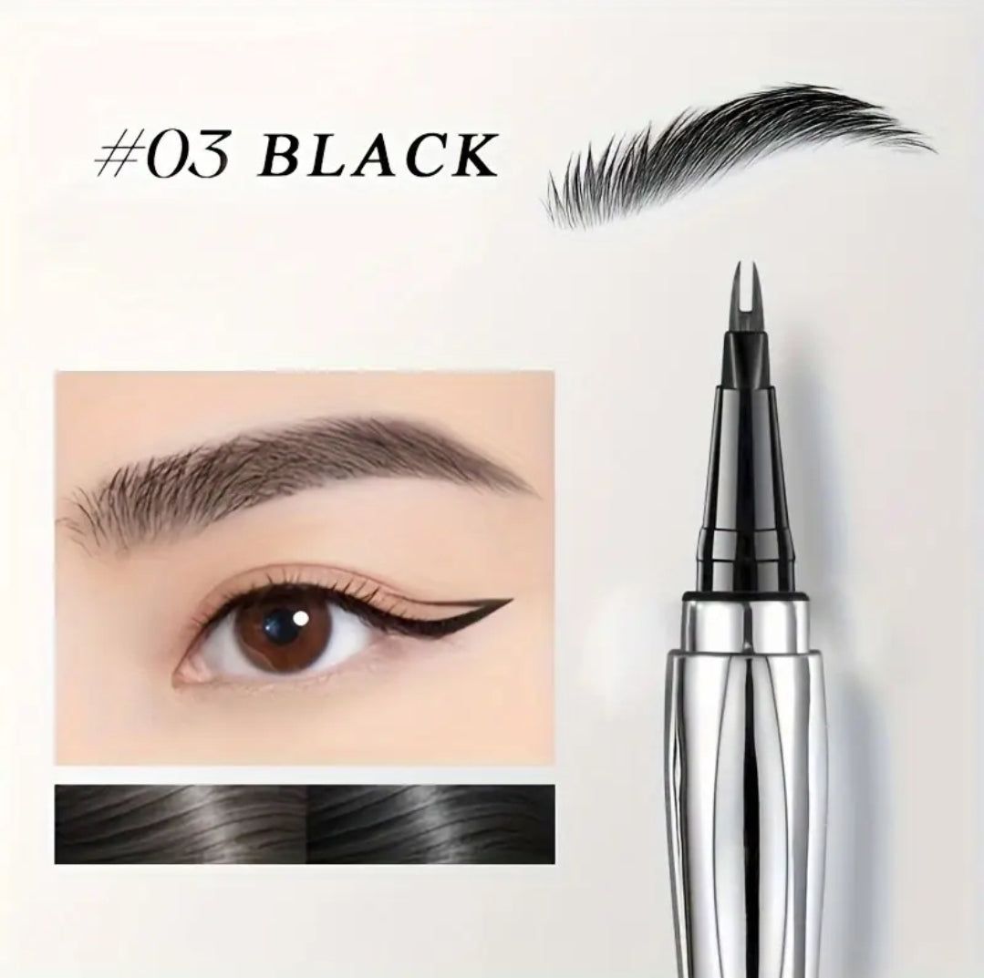 2 fork nib eyebrow pen waterproof sweatproof long lasting natural hair strokes cejas