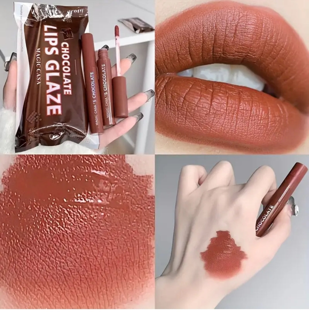 Chocolate Lips Glaze Lipstick Brown Color Set
