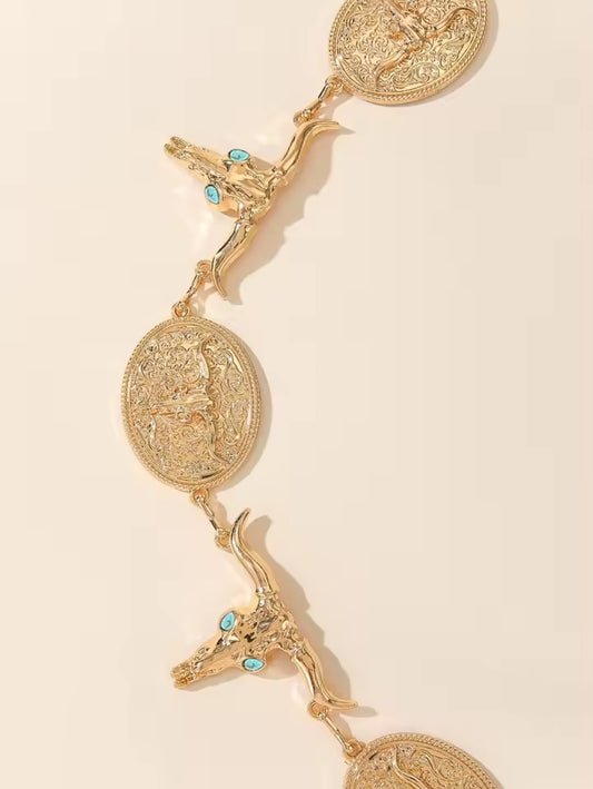 Cowboy Bullhead Chain Belt Rodeo accessories jewelry gifts