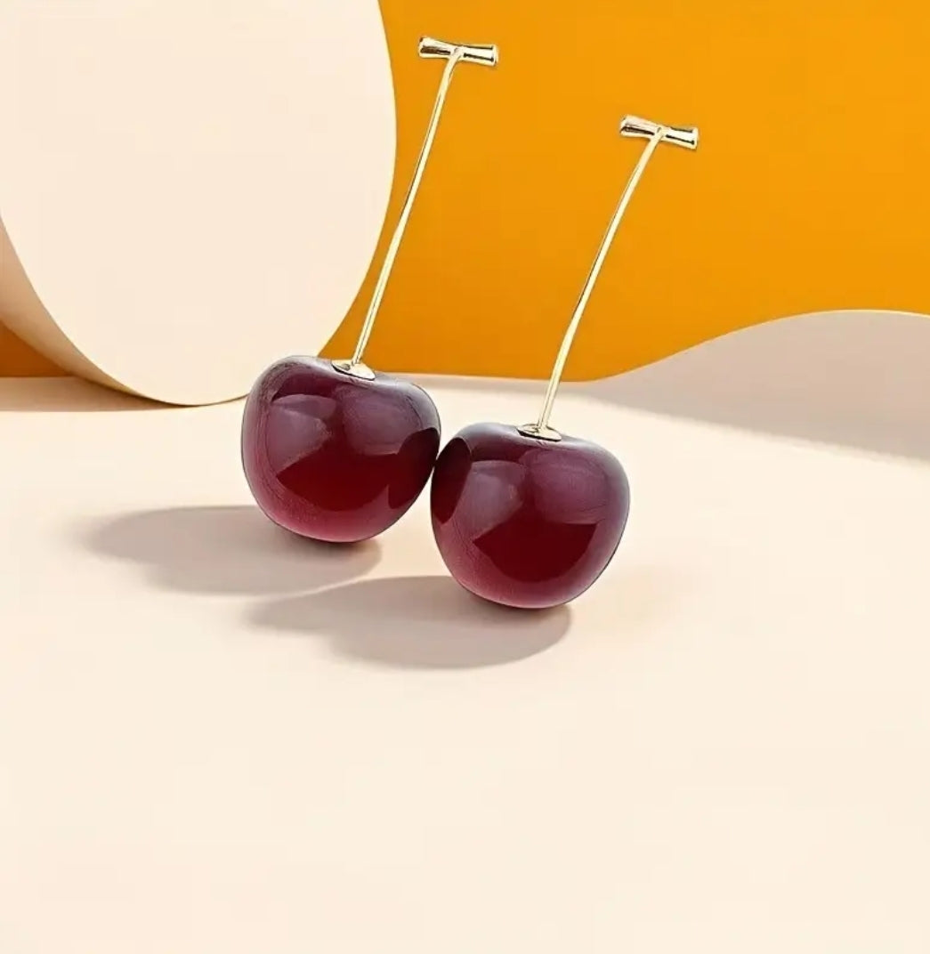 Cherry inspired earrings women jewelry