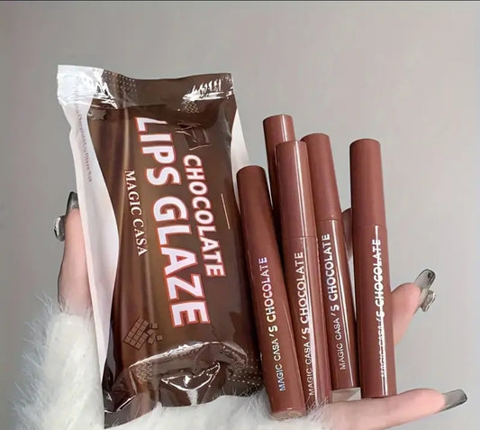 Chocolate Lips Glaze Lipstick Brown Color Set