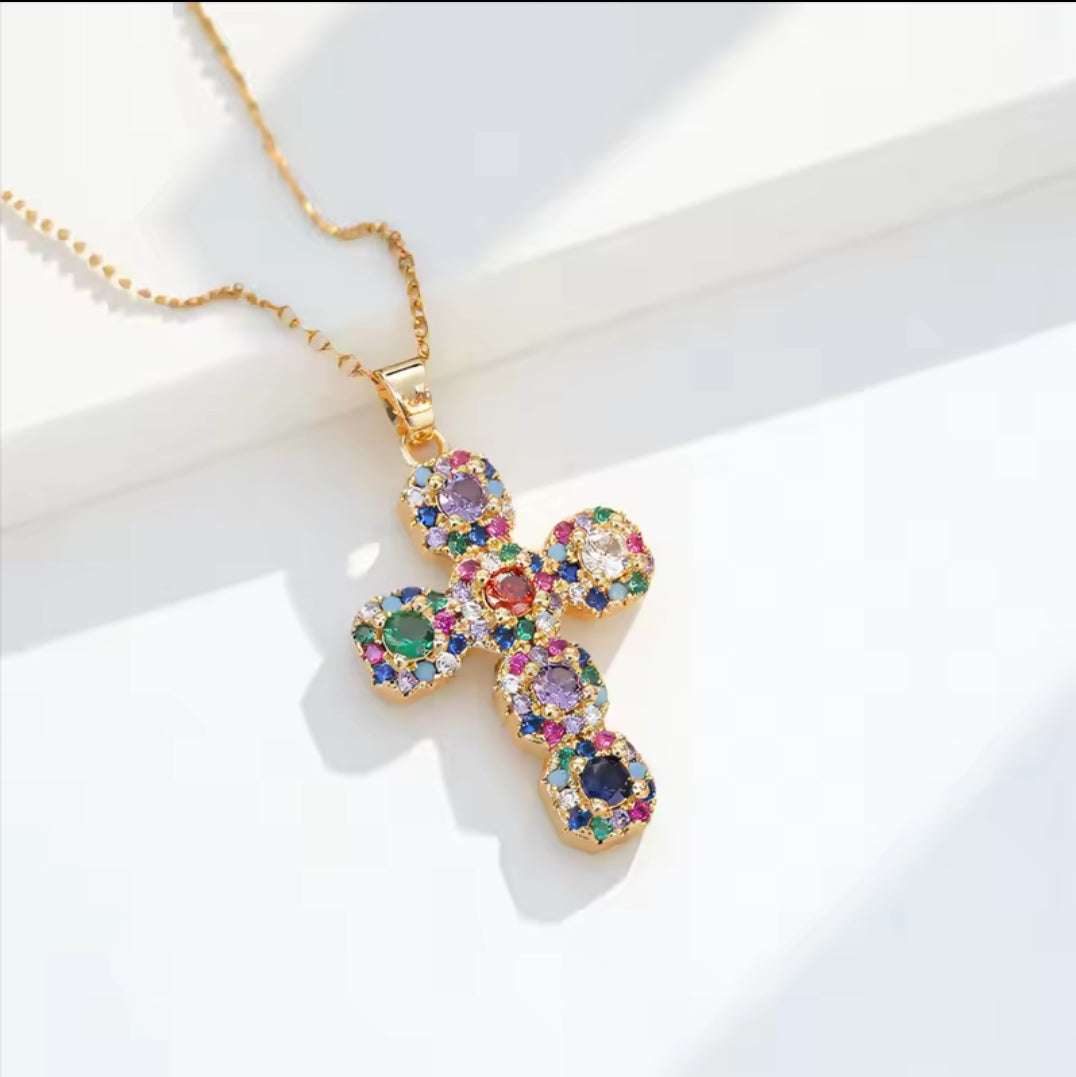 Rhinestone Cross necklace fashion jewelry accessories