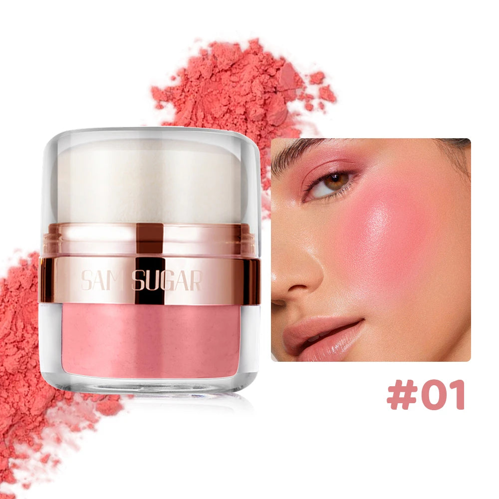 SAM SUGAR 6 color Air Cushion Blush  silky smooth matte eye shadow with an Easy to use Puff for Mushroom Head Loose Powder