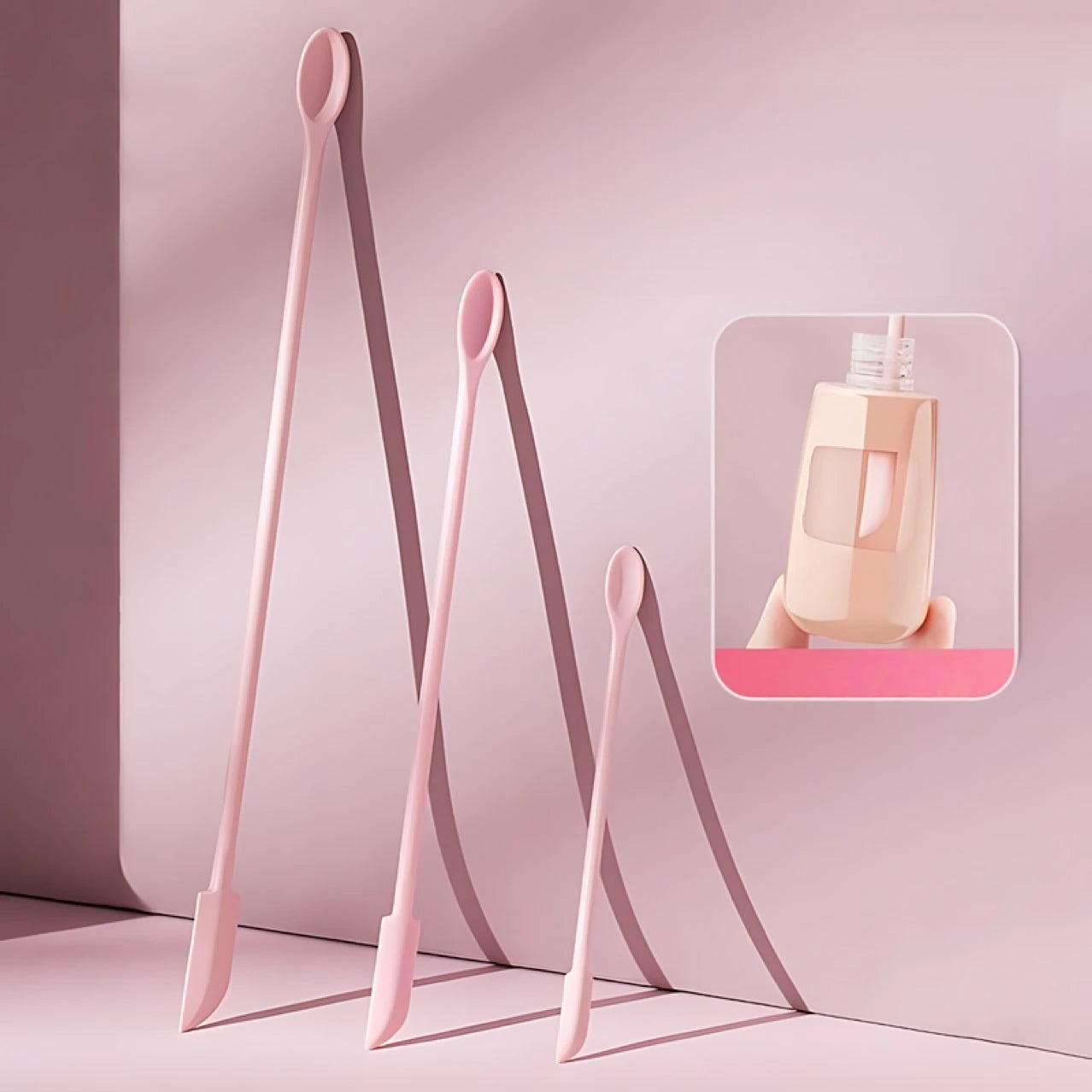 3-Piece Set of Multi-Size Mini Cosmetic Scrapers, Used for Scraping Cosmetics, to Get the Last Drop of Lotion or Cream from Narrow Bottles and Cans, Small Scrapers