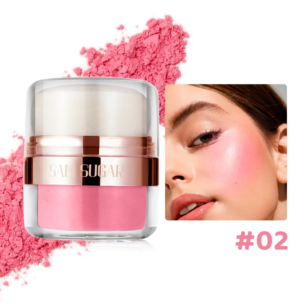 SAM SUGAR 6 color Air Cushion Blush  silky smooth matte eye shadow with an Easy to use Puff for Mushroom Head Loose Powder