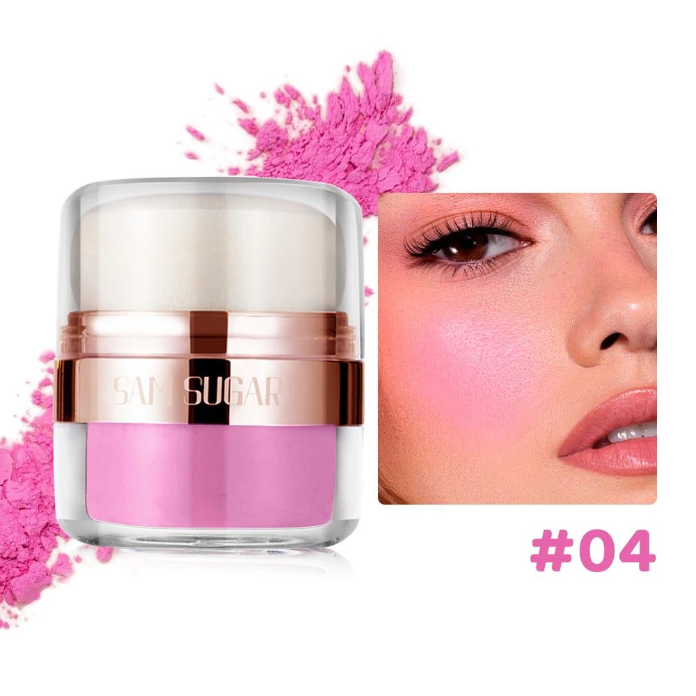 SAM SUGAR 6 color Air Cushion Blush  silky smooth matte eye shadow with an Easy to use Puff for Mushroom Head Loose Powder